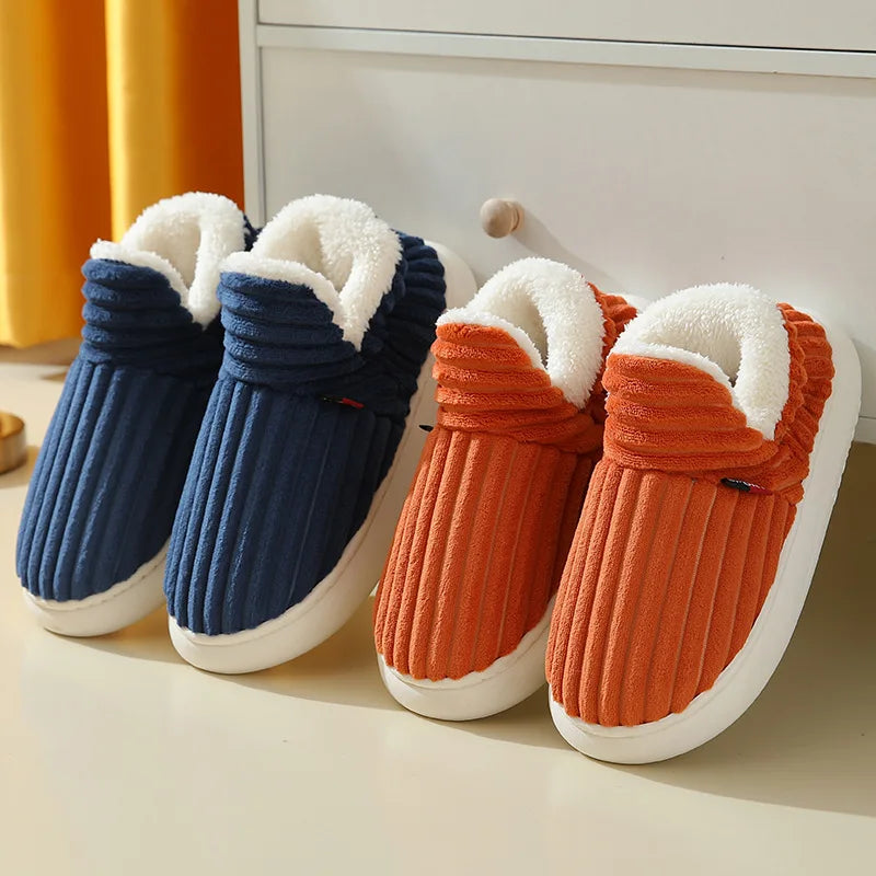 Winter Men Slippers Short Plush Men Cotton Boots Indoor Fluffy House Fur Slippers Men Casual Soft Fur Furry Men Shoes
